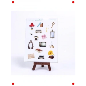 Vintage Renkli Şekilli Tablet Etiket Seti (A5, 2 Sayfa)