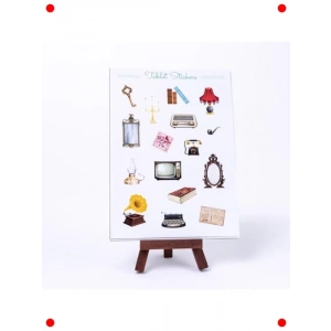 Vintage Renkli Şekilli Tablet Etiket Seti (A5, 2 Sayfa)