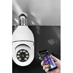 Wifi Kamera Özellikli Ampul Görünümlü 360 Derece Kamera