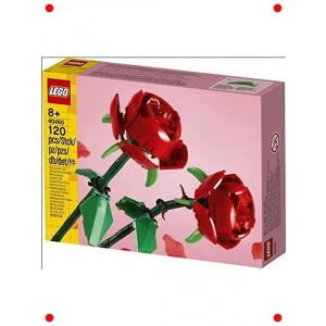 Yapı Bloklarından Oluşan Kırmızı Gül Çiçek Seti