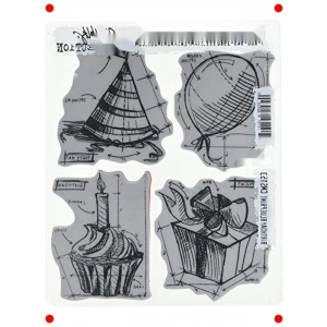 Yapışkan Lastik Damga Seti - Sanatsal Tasarım