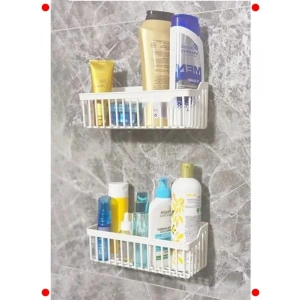 Yapışkanlı 2li Banyo  Rafı Seti