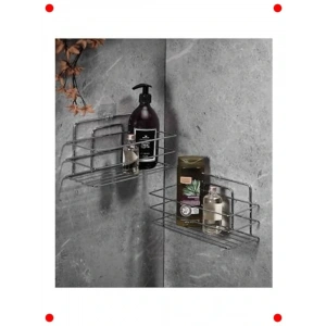 Yapışkanlı Banyo  Rafı Seti - Krom (2 Adet)