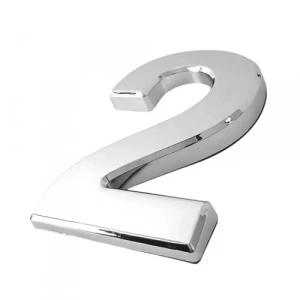 Yapışkanlı Kapı Numarası, 50 mm, Krom Renk, Numara 2