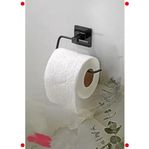 Yapışkanlı Kare Tuvalet Kağıtlığı - Siyah