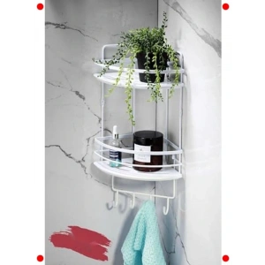 Yapışkanlı Paslanmaz Ayarlanabilir Banyo Şampuanlık Rafı