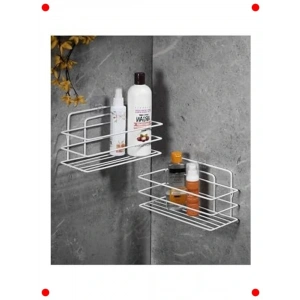 Yapışkanlı Paslanmaz Banyo  Rafı Seti (2 Adet)