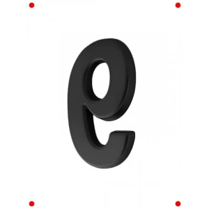 Yapışkanlı Siyah Kapı Numarası - 50 mm, Numara 9