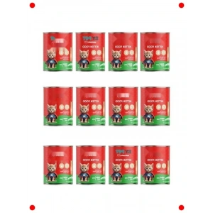 Yavru Kedi Konserve Yaş Mama, Dana Etli, 12x415 gr