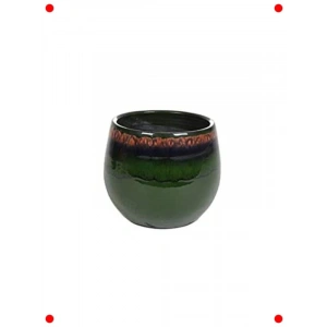 Yeşil Seramik Bitki Saksısı 15x13 cm