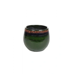 Yeşil Seramik Saksı, 15 x 13 cm Boyutunda