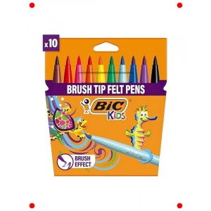 Yıkanabilir Fırça Uçlu Boya Kalemi Seti - 10 Renk