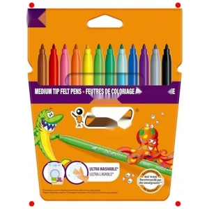 Yıkanabilir Keçeli Kalem Seti - 12 Canlı Renk