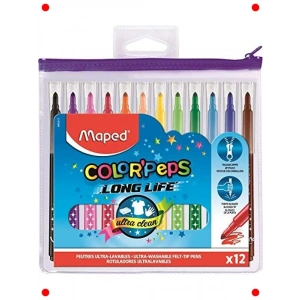 Yıkanabilir Keçeli Kalem Seti, 12 Renk