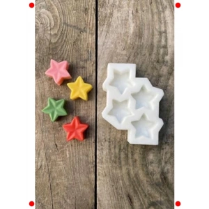 Yıldız Şekilli Mini Mum Kalıbı - 4lü Silikon Set