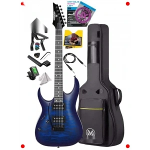 Yüksek Kalite Elektro Gitar - HH Manyetik, Gül Klavye