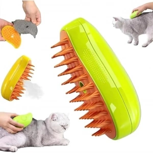 Yumuşak Silikon Başlıklı Buharlı Kedi ve Köpek Tarağı