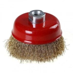 Yuvarlak Çelik Taşlama Fırçası - Sarı Telli, 65 mm