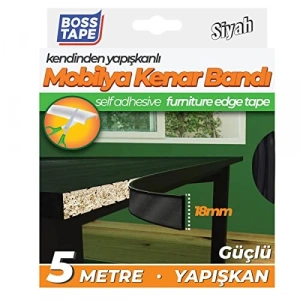 Yuvarlak Masa Kenar Bandı, 18 mm x 5 mt, Siyah