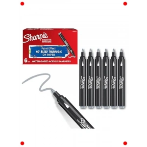 Yuvarlak Uç Akrilik Markör Kalemi - Açık Gri