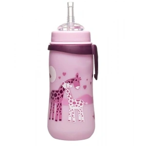 Zürafa Desenli Pipetli Bardak, 330 ml Kapasite