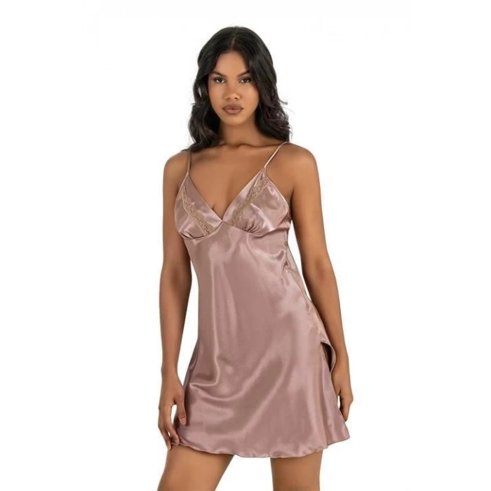 Arias Closet Vizon Kısa Saten Gecelik 8211