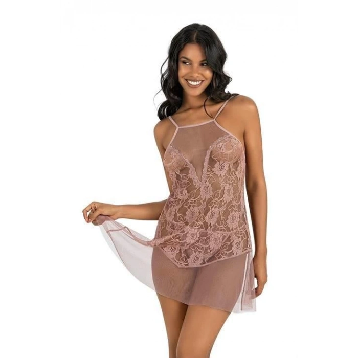 Arias Closet Vizon Kısa Tül Gecelik 4227