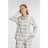 Anıl Kare Desenli Pamuklu Gömlek Pijama Takımı