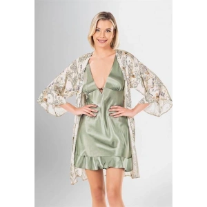 Arias Closet 2 li Kısa Sabahlık Takımı Desenli