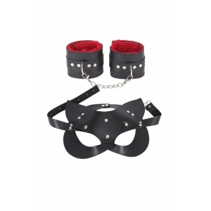 Arias Closet Maske Ve Kelepçe Deri Harness Fantezi Set