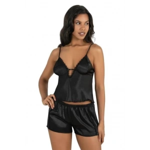 Arias Closet Siyah Saten Şort Takımı 9207