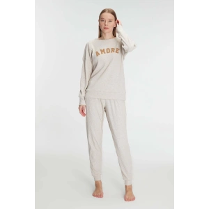 Arias Closet Yeni Sezon Kışlık Pamuklu Uzun Kol Pijama Takımı