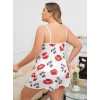 Arias Closet Büyük Beden Kiss Me Öpücük Desen Pamuklu Şortlu Pijama Takımı