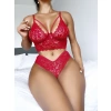 Arias Closet Kırmızı Dantel İşlemeli Şık Fantezi Sütyen Külot Takımı