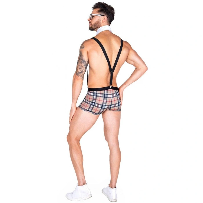 Arias Closet Ekose Desenli Boxerlı Fantezi Erkek Kostüm