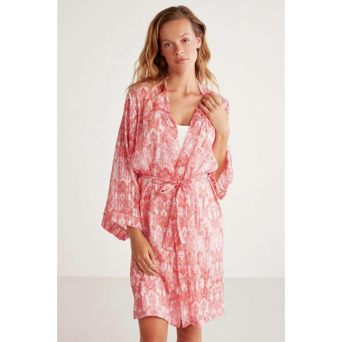 Penye Mood Desenli Sabahlık Takım