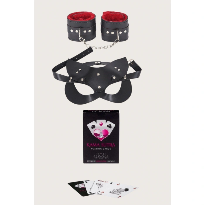Arias Closet Sexy Görselli Oyun Kartı Kama Sutra Kelepçe Maske Set