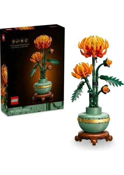 LEGO ® Botanicals Krizantem 10368 - Yetişkinler için Dekoratif Kasımpatı Çiçeği Yapım Seti (278 Parça)
