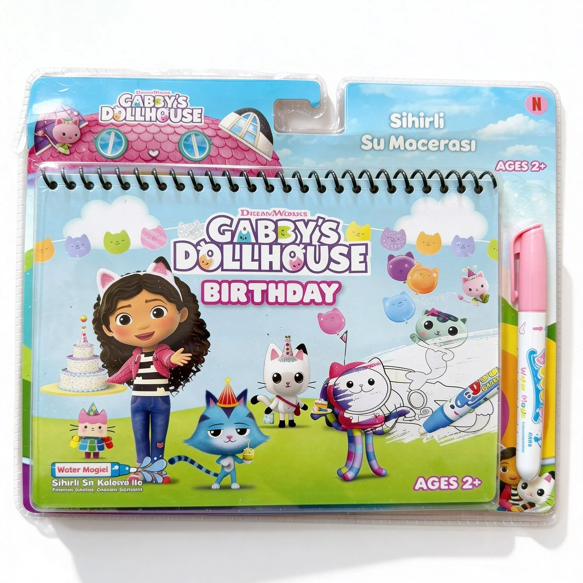 Magic Water Gabby's Dollhouse Birthday Sihirli Boyama Kitabı Water Painting