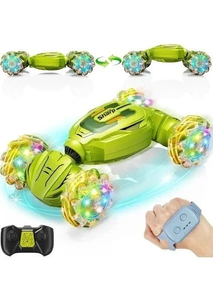 Mofy Baby Işıklı Şarjlı El Sensörlü Bilekten Kontrol 2.4 Ghz Şarjlı Uzaktan Kumandalı 360° 4x4 Akrobat Araba