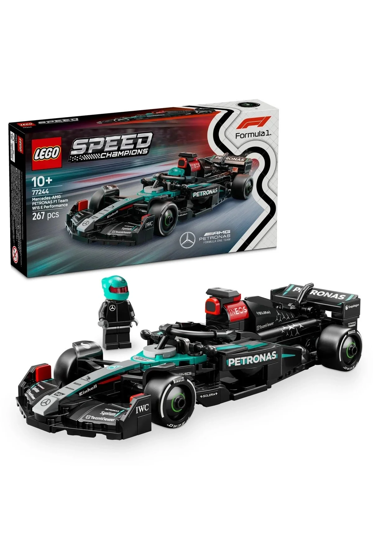 Lego ® Speed Champions Mercedes-AMG F1® W15 Yarış Arabası 77244 - 10+ Oyuncak Yapım Seti 267 Parça