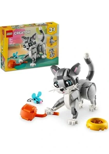 LEGO ® Creator 3’ü 1 Arada Oyunbaz Kedi 31163 - 8 Yaş & Üzeri Çocuklar için Yaratıcı Oyuncak Yapım Seti (407 Parça)