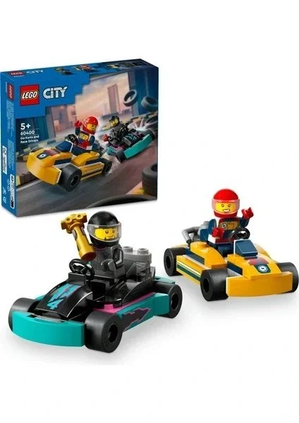 LEGO ® City Go-Kartlar ve Yarış Sürücüleri 60400 - 5 Yaş & Üzeri Çocuklar için Yaratıcı Oyuncak Yapım Seti (99 Parça)