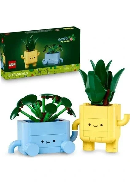 LEGO ® Botanicals Mutlu Bitkiler 10349 - 9 Yaş ve Üzeri Çocuklar için Renkli Saksılar İçeren Yapay Çiçek Oyuncak Yapım Seti (217P)