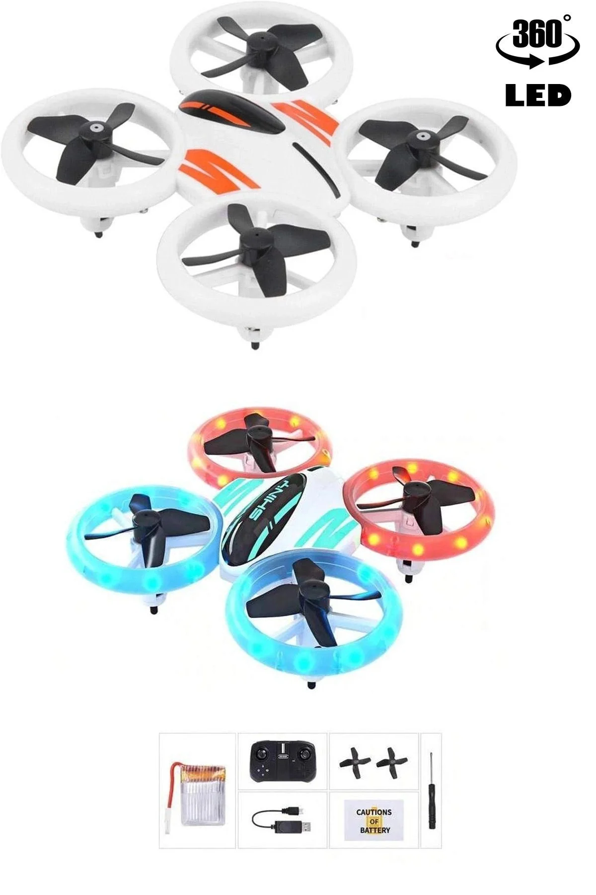LED Işıklı Akrobat Mini Drone 360° Mini Kamerasız Drone Quadcopter 2.4Ghz