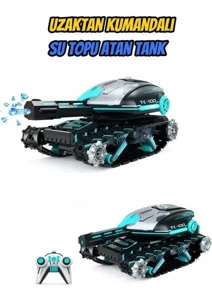 Mofy Baby Su Topu Atan Şarjlı 360° 2.4 Ghz Uzaktan Kumandalı Paletli Rc Tank