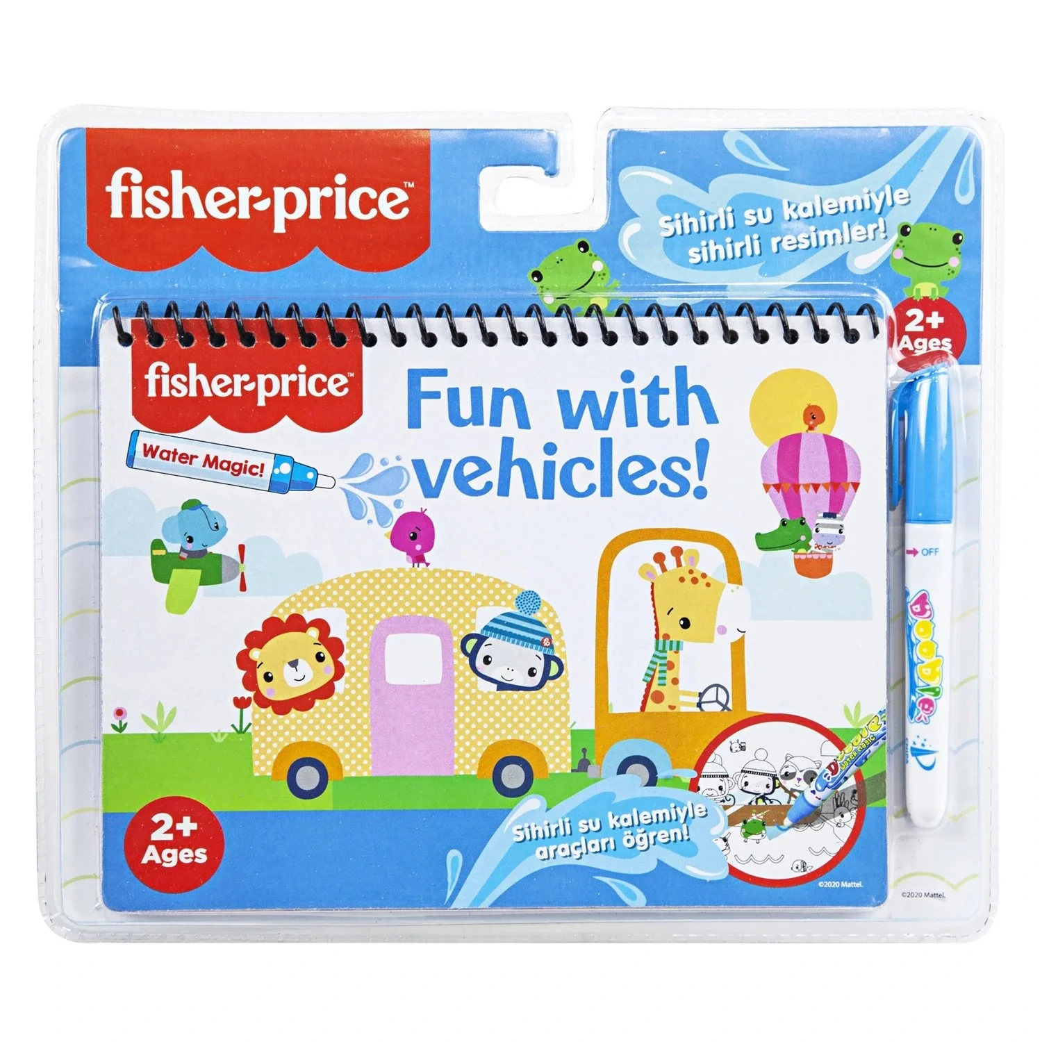Fisher Price Sihirli Boyama Kitabı Magic Water Painting Özel Sulu Kalem ile Araçlar