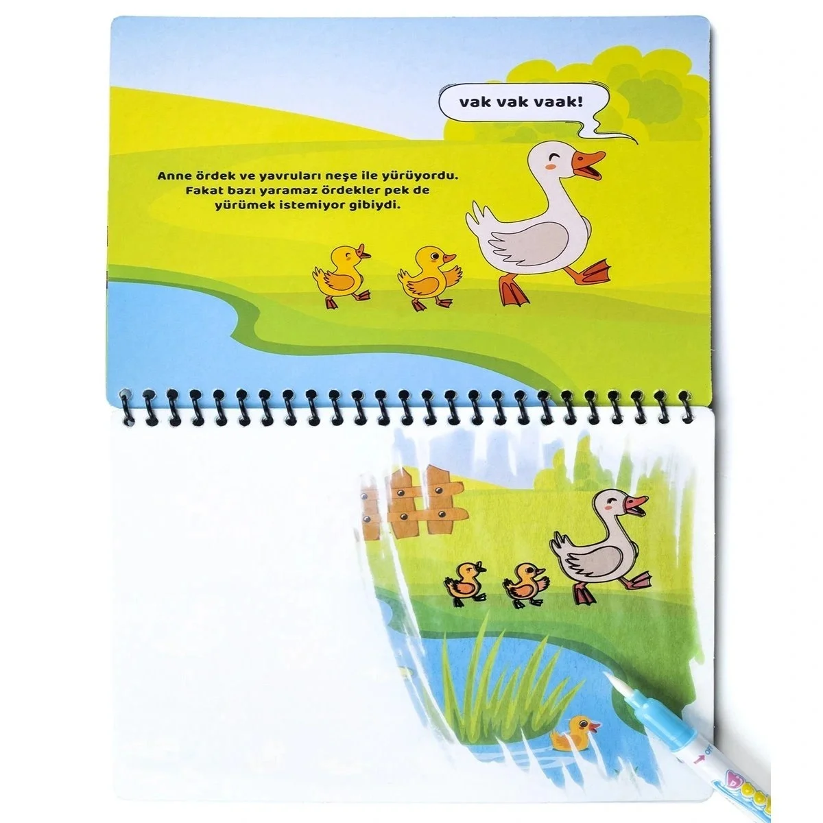 Magic Water Sihirli Boyama Kitabı Özel Sulu Kalem ile Water Painting Farm Çiftlik