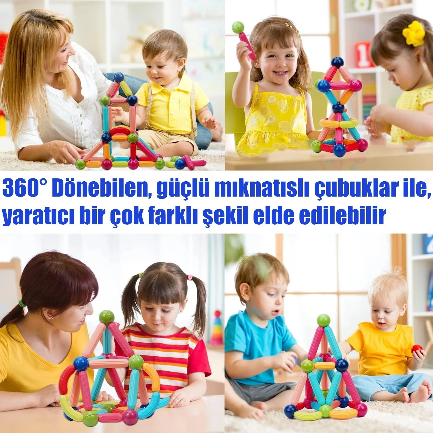Mega Boy 25 Parça Manyetik Çubuklar ve Toplar Stem Oyuncağı Eğitici Zeka Geliştirici Oyuncak