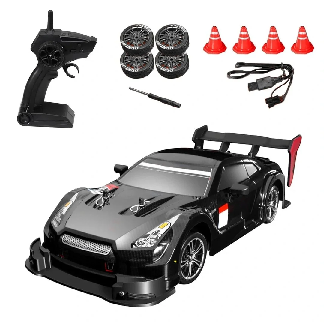 1:16 Drift Model Yedek Lastikli Uzaktan Kumandalı Drift Arabası Drag Car Yarış Arabası Siyah